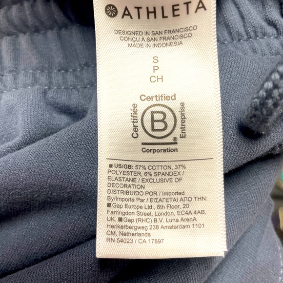 Athleta Gray/Blue Drawstring, Elastic Waist, Side Pocket Sweat Skirt Sz S - Picture 4 of 7